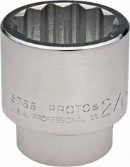 Proto - 2-1/16", 1" Drive, Standard Hand Socket - 12 Points, 3-1/2" OAL - Apex Tool & Supply
