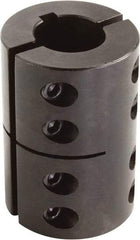 Climax Metal Products - 1-1/4" Inside x 2-1/4" Outside Diam, Two Piece Rigid Coupling with Keyway - 3-3/8" Long x 1/4" Keyway Width x 1/8" Keyway Depth - Apex Tool & Supply