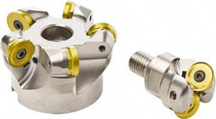 Seco - 100mm Cut Diam, 10mm Max Depth, 32mm Arbor Hole, 6 Inserts, RP.. 2006 Insert Style, Indexable Copy Face Mill - 4,500 Max RPM, 50mm High, Through Coolant - Apex Tool & Supply