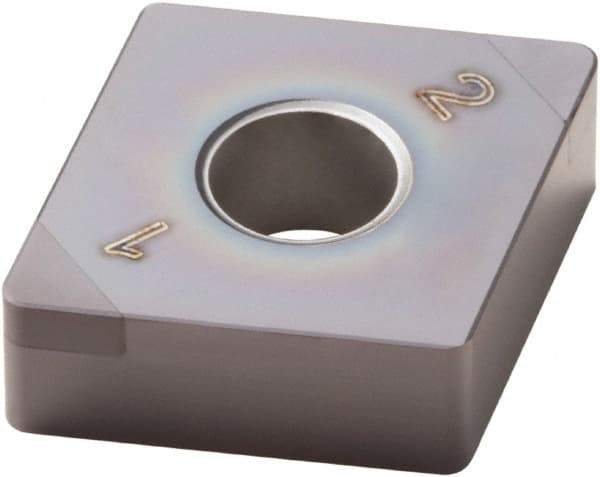 Seco - CNGA433 Grade CBN060K PCBN Turning Insert - TiSiAlN Finish, 80° Diamond, 1/2" Inscr Circle, 3/16" Thick, 3/64" Corner Radius - Apex Tool & Supply