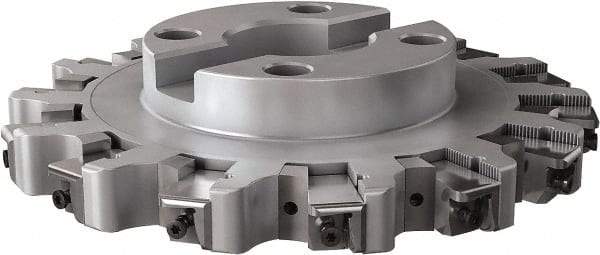 Seco - Shell Mount Connection, 0.6299" Cutting Width, 2.3228" Depth of Cut, 250mm Cutter Diam, 2.3622" Hole Diam, 14 Tooth Indexable Slotting Cutter - R335.25 Toolholder, LNHQ 1707, XNHQ 1707 Insert, Right Hand Cutting Direction - Apex Tool & Supply