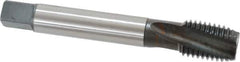 Emuge - 1-8 UNC 3 Flute 2BX Modified Bottoming Spiral Flute Tap - Cobalt, Oxide Finish, 6.299" OAL, Right Hand Flute, Right Hand Thread, Series Rekord D-Ti - Apex Tool & Supply