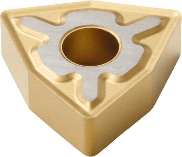 Seco - WNMG432 MF3 Grade TP40 Carbide Turning Insert - TiC/TiCN/TiN Finish, 80° Trigon, 1/2" Inscr Circle, 3/16" Thick, 1/32" Corner Radius - Apex Tool & Supply