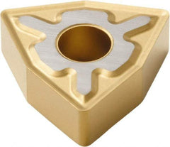 Seco - WNMG432 MF3 Grade TP40 Carbide Turning Insert - TiC/TiCN/TiN Finish, 80° Trigon, 1/2" Inscr Circle, 3/16" Thick, 1/32" Corner Radius - Apex Tool & Supply