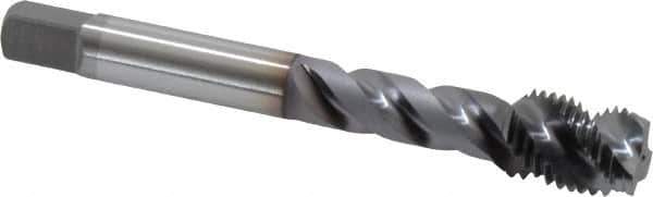 OSG - 7/16-20 UNF 3 Flute Modified Bottoming Spiral Flute Tap - Vanadium High Speed Steel, TiCN Finish, 3-5/32" OAL, Right Hand Flute, Right Hand Thread, H5, Series 290 - Apex Tool & Supply