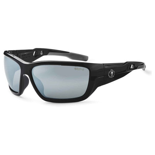 Baldr Silver Mirror Lens Black Safety Glasses - Apex Tool & Supply