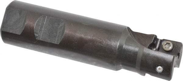 Seco - 1" Cut Diam, 0.59" Max Depth of Cut, 1" Shank Diam, 3.94" OAL, Indexable Square Shoulder End Mill - AP.. 1604 Inserts, Weldon Shank, 90° Lead Angle - Apex Tool & Supply