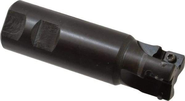 Seco - 1-1/4" Cut Diam, 0.59" Max Depth of Cut, 1-1/4" Shank Diam, 4.33" OAL, Indexable Square Shoulder End Mill - AP.. 1604 Inserts, Weldon Shank, 90° Lead Angle - Apex Tool & Supply