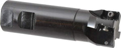 Seco - 1-1/2" Cut Diam, 0.59" Max Depth of Cut, 1-1/4" Shank Diam, 4.53" OAL, Indexable Square Shoulder End Mill - AP.. 1604 Inserts, Weldon Shank, 90° Lead Angle - Apex Tool & Supply