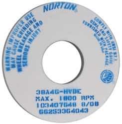 Norton - 14" Diam x 5" Hole x 1" Thick, H Hardness, 46 Grit Surface Grinding Wheel - Aluminum Oxide, Type 1, Coarse Grade, 1,800 Max RPM, Vitrified Bond, No Recess - Apex Tool & Supply