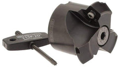 Seco - 2.05" Cut Diam, 3/4" Arbor Hole, 0.28" Max Depth of Cut, 45° Indexable Chamfer & Angle Face Mill - 3 Inserts, SPMX 12T3 Insert, Right Hand Cut, 3 Flutes, Series R220.69 - Apex Tool & Supply