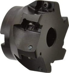Seco - 6 Inserts, 2-1/2" Cut Diam, 3/4" Arbor Diam, 0.59" Max Depth of Cut, Indexable Square-Shoulder Face Mill - 0/90° Lead Angle, 1.57" High, AP.. 1604 Insert Compatibility - Apex Tool & Supply