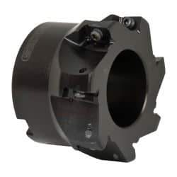 Seco - 7 Inserts, 3" Cut Diam, 1" Arbor Diam, 0.59" Max Depth of Cut, Indexable Square-Shoulder Face Mill - 0/90° Lead Angle, 1.97" High, AP.. 1604 Insert Compatibility - Apex Tool & Supply