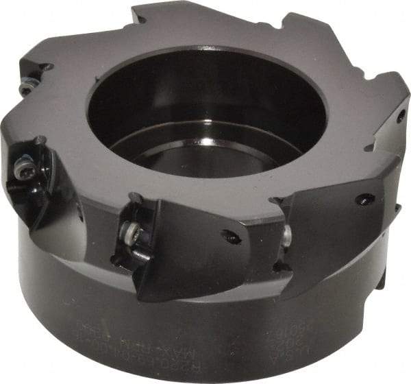 Seco - 8 Inserts, 4" Cut Diam, 1-1/2" Arbor Diam, 0.59" Max Depth of Cut, Indexable Square-Shoulder Face Mill - 0/90° Lead Angle, 1.97" High, AP.. 1604 Insert Compatibility - Apex Tool & Supply