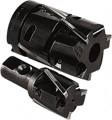 Seco - 6 Inserts, 3" Cut Diam, 1" Arbor Diam, 3-1/2" Max Depth of Cut, Indexable Square-Shoulder Face Mill - 0/90° Lead Angle, 4.76" High, R235.15-080 Insert Compatibility, Series R220.47 - Apex Tool & Supply