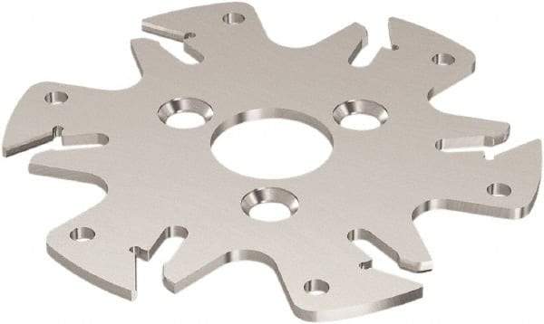 Seco - Arbor Hole Connection, 0.122" Cutting Width, 3/4" Depth of Cut, 3" Cutter Diam, 3 Tooth Indexable Slotting Cutter - 1-1/4" Shank Diam, R335.10 Toolholder, 150.10-3N Insert, Right Hand Cutting Direction - Apex Tool & Supply