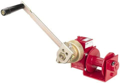 THERN - 1000/500 Lbs. Load Limit Worm Gear Hand Winch - 7-1/2 Inches Long x 15.59 Inches High x 11.81 Inches Deep, 1,000 Lbs. Line Pull Capacity, 26 Lbs. Force to Lift 1,000 Pounds - Apex Tool & Supply