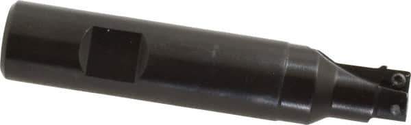 Seco - 5/8" Cut Diam, 0.2" Max Depth of Cut, 3/4" Shank Diam, 3.74" OAL, Indexable Square Shoulder End Mill - SPMX 0602 Inserts, Weldon Shank, 90° Lead Angle - Apex Tool & Supply