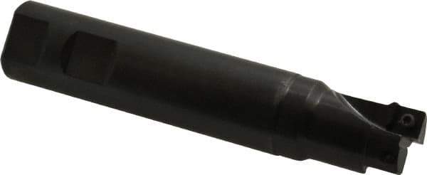 Seco - 1" Cut Diam, 0.31" Max Depth of Cut, 1" Shank Diam, 5.12" OAL, Indexable Square Shoulder End Mill - SPMX 0903 Inserts, Weldon Shank, 90° Lead Angle - Apex Tool & Supply
