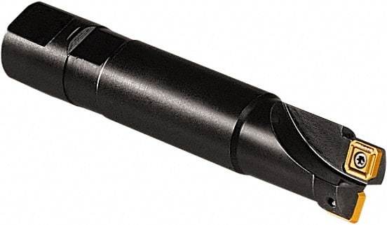 Seco - 1.62" Cut Diam, 0.43" Max Depth of Cut, 1-1/4" Shank Diam, Indexable Square Shoulder End Mill - Weldon Shank, 90° Lead Angle - Apex Tool & Supply