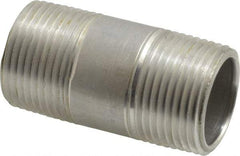 Merit Brass - 3/4" Pipe, 2" Long, Aluminum Pipe Nipple - Grade 6061, Threaded - Apex Tool & Supply
