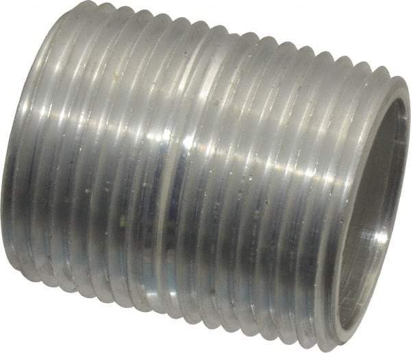Merit Brass - 1" Pipe, 1-1/2" Long, Aluminum Pipe Nipple - Grade 6061, Threaded - Apex Tool & Supply