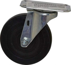 E.R. Wagner - 4" Diam x 1" Wide x 4-13/16" OAH Top Plate Mount Swivel Caster - Soft Rubber, 115 Lb Capacity, Delrin Bearing, 2-3/4 x 3-3/4" Plate - Apex Tool & Supply