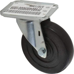 E.R. Wagner - 4" Diam x 1" Wide x 4-13/16" OAH Top Plate Mount Swivel Caster - Hard Rubber, 140 Lb Capacity, Delrin Bearing, 2-3/4 x 3-3/4" Plate - Apex Tool & Supply