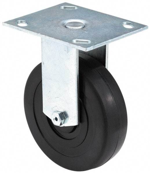 E.R. Wagner - 3-1/2" Diam x 1-1/4" Wide x 4-5/8" OAH Top Plate Mount Rigid Caster - Polypropylene, 250 Lb Capacity, Ball Bearing, 3-1/8 x 4-1/8" Plate - Apex Tool & Supply