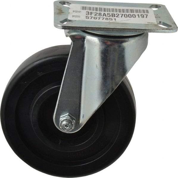 E.R. Wagner - 5" Diam x 1-3/8" Wide x 6-3/8" OAH Top Plate Mount Swivel Caster - Polypropylene, 450 Lb Capacity, Delrin Bearing, 3-1/8 x 4-1/8" Plate - Apex Tool & Supply