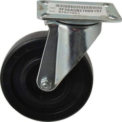 E.R. Wagner - 5" Diam x 1-3/8" Wide x 6-3/8" OAH Top Plate Mount Swivel Caster - Polypropylene, 450 Lb Capacity, Delrin Bearing, 3-1/8 x 4-1/8" Plate - Apex Tool & Supply