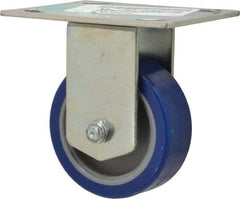 E.R. Wagner - 3-1/2" Diam x 1-1/4" Wide x 4-5/8" OAH Top Plate Mount Rigid Caster - Polyurethane, 250 Lb Capacity, Ball Bearing, 3-3/4 x 4-5/8" Plate - Apex Tool & Supply