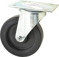 E.R. Wagner - 5" Diam x 1-3/8" Wide x 6-3/8" OAH Top Plate Mount Swivel Caster - Polypropylene, 450 Lb Capacity, Roller Bearing, 3-3/4 x 4-5/8" Plate - Apex Tool & Supply