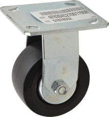E.R. Wagner - 4" Diam x 2" Wide x 5-5/8" OAH Top Plate Mount Rigid Caster - Polypropylene, 600 Lb Capacity, Roller Bearing, 4 x 4-1/2" Plate - Apex Tool & Supply