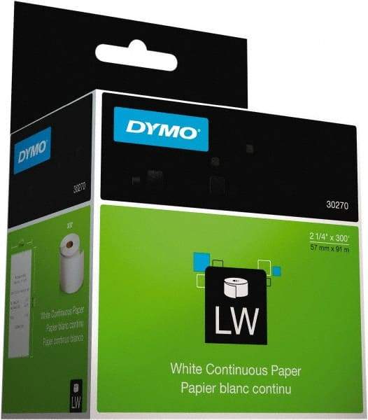 Dymo - 2-7/16" Wide x 3,600" Long, White Receipt Paper - For DYMO LabelWriter Printers - Apex Tool & Supply