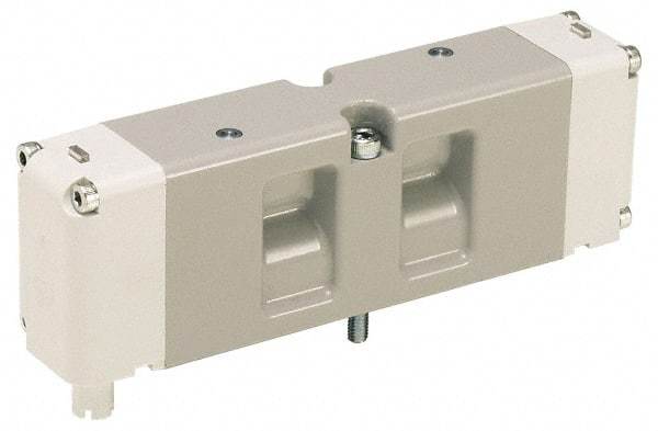 Parker - Double Solenoid 3 Position, Aluminum Solenoid Valve - All Ports Blocked, 145 Max PSI, Buna-N Seal - Apex Tool & Supply