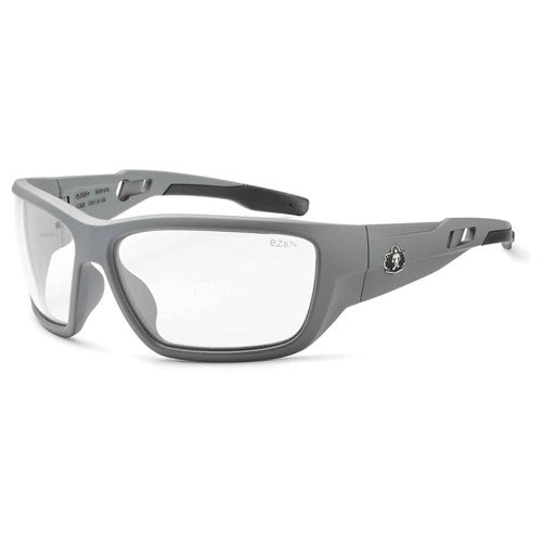 Baldr Clear Lens Matte Gray Safety Glasses - Apex Tool & Supply