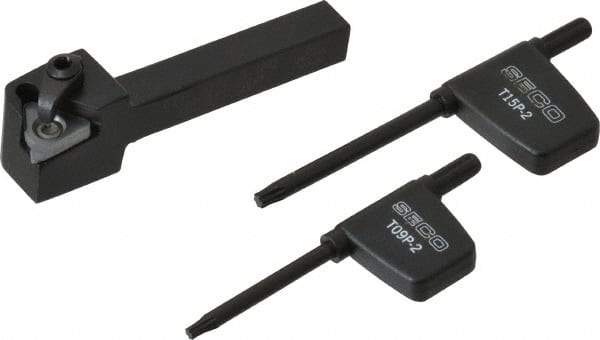 Seco - External Thread, Right Hand Cut, 3/8" Shank Width x 3/8" Shank Height Indexable Threading Toolholder - 3" OAL, 16ER Insert Compatibility, CE Toolholder, Series Snap Tap - Apex Tool & Supply