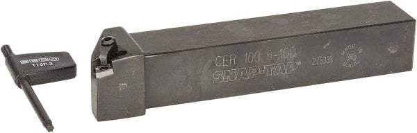 Seco - Right Hand Cut, 1" Shank Width x 1" Shank Height Indexable Threading Toolholder - 6" OAL, 10ER Insert Compatibility, CE Toolholder - Apex Tool & Supply