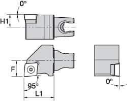 Kennametal - Right Hand Cut, Size KM25, CC.. Insert Compatiblity, External Modular Turning & Profiling Cutting Unit Head - 16mm Ctr to Cutting Edge, 30mm Head Length, Through Coolant, Series Screw-On - Apex Tool & Supply