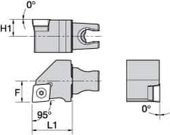Kennametal - Right Hand Cut, Size KM25, CC.. Insert Compatiblity, External Modular Turning & Profiling Cutting Unit Head - 16mm Ctr to Cutting Edge, 30mm Head Length, Through Coolant, Series Screw-On - Apex Tool & Supply