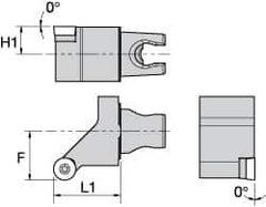 Kennametal - Left Hand Cut, Size KM25, RC.. 10T3M0 Insert Compatiblity, External Modular Turning & Profiling Cutting Unit Head - 22mm Ctr to Cutting Edge, 30mm Head Length, Through Coolant, Series Screw-On - Apex Tool & Supply