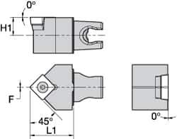 Kennametal - Neutral Cut, Size KM25, SC.. 120408 Insert Compatiblity, External Modular Turning & Profiling Cutting Unit Head - 30mm Head Length, Through Coolant, Series Screw-On - Apex Tool & Supply
