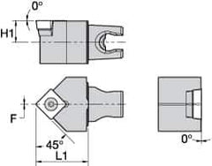 Kennametal - Neutral Cut, Size KM25, SC.. 120408 Insert Compatiblity, External Modular Turning & Profiling Cutting Unit Head - 30mm Head Length, Through Coolant, Series Screw-On - Apex Tool & Supply