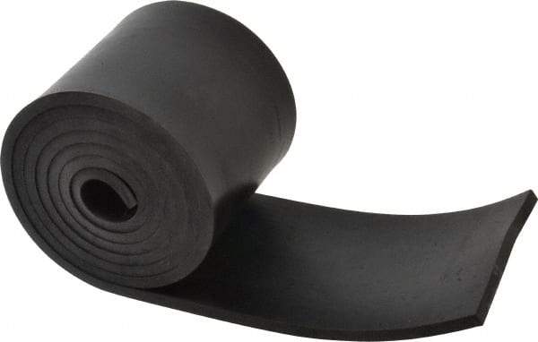 Made in USA - 1/4" Thick x 4" Wide x 60" Long, Buna-N Rubber Strip - Stock Length, 60 Shore A Durometer, 800 to 1,000 psi Tensile Strength, -20 to 170°F, Black - Apex Tool & Supply