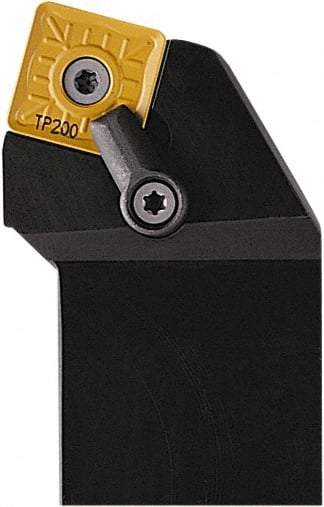 Seco - MSRN, Right Hand Cut, 75° Lead Angle, 1-1/4" Shank Height x 1-1/4" Shank Width, Negative Rake Indexable Turning Toolholder - 6" OAL, SNMG 543 Insert Compatibility, Series Multi-Directional Turning (MDT) - Apex Tool & Supply