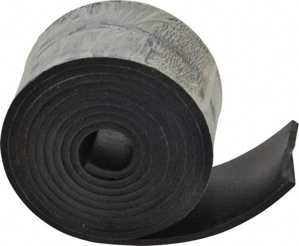 Made in USA - 1/8" Thick x 2" Wide x 60" Long, Neoprene Rubber Strip - Stock Length, 60 Shore A Durometer, 1,000 to 1,200 psi Tensile Strength, -40 to 212°F, Black - Apex Tool & Supply