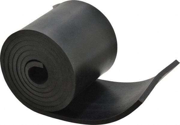 Made in USA - 1/4" Thick x 4" Wide x 60" Long, Neoprene Rubber Strip - Stock Length, 60 Shore A Durometer, 1,000 to 1,200 psi Tensile Strength, -40 to 212°F, Black - Apex Tool & Supply