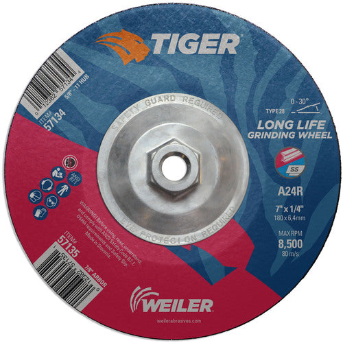 7X1/4 A24R A/O T28 GRIND WHEEL - Apex Tool & Supply