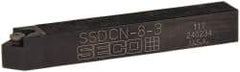 Seco - SSDC, Neutral Cut, 0° Lead Angle, 1/2" Shank Height x 1/2" Shank Width, Neutral Rake Indexable Turning Toolholder - 3-1/2" OAL, SC..32.5. Insert Compatibility, Series Screw Lock - Apex Tool & Supply